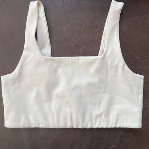Girlfriend Collective White Sports Bra/Top